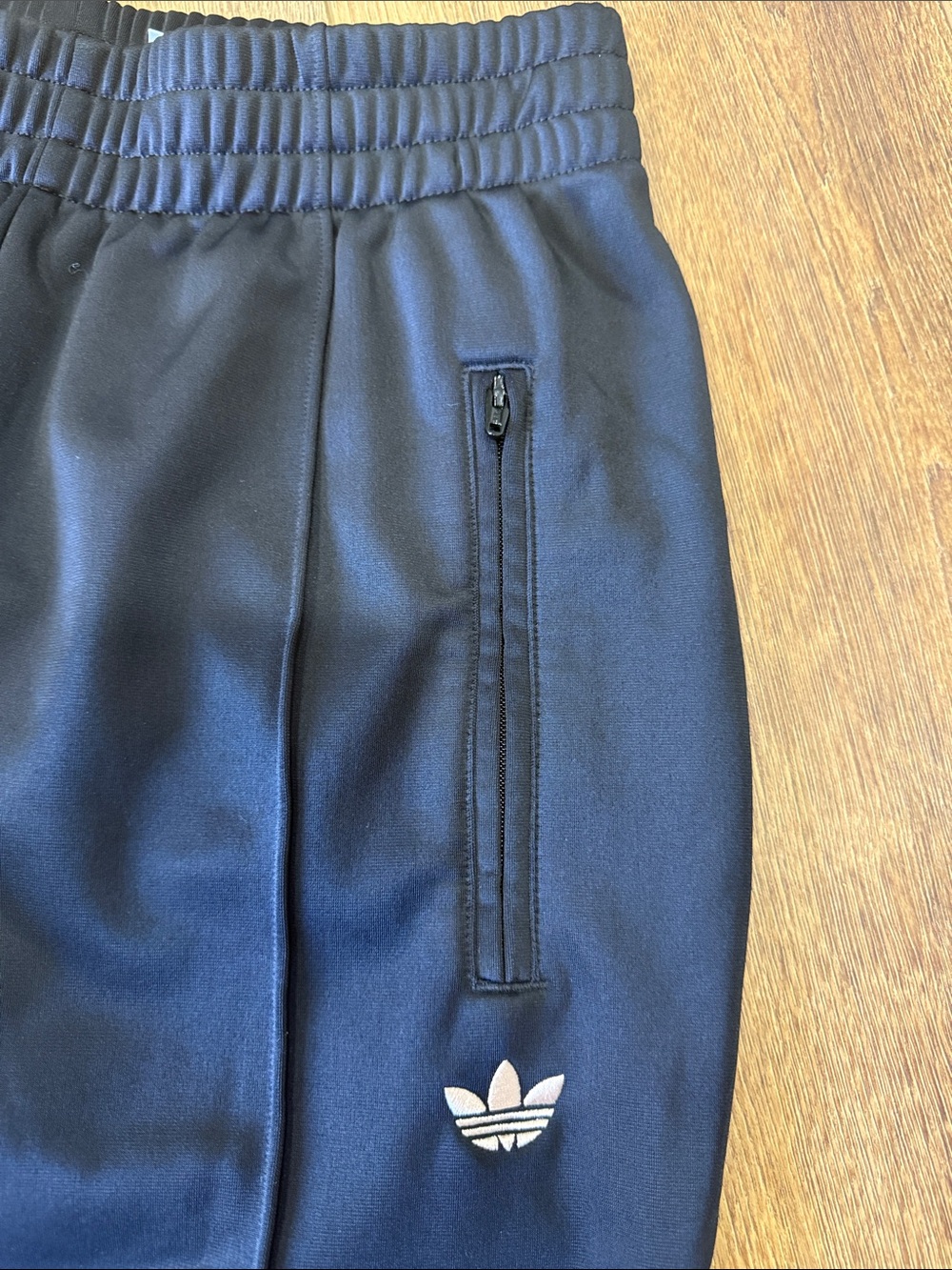 adidas Black Sweatpants with beige Side Stripes. Size S - Picture 2 of 11